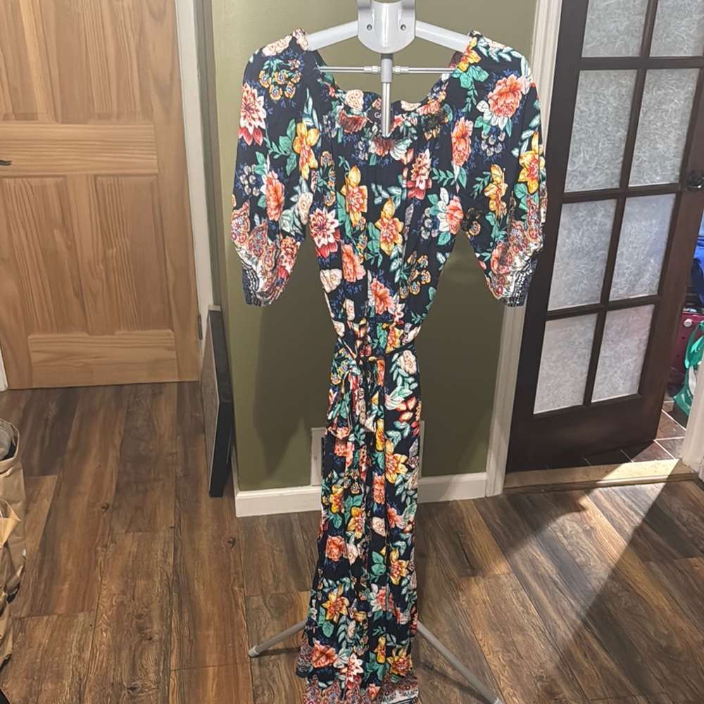 Floral Maxi Dress with Belt